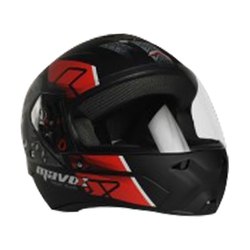Mavox FX 21 NG D4 Series Glossy/Matte Decal Finish Full Face Helmet With Fixed Harness & Night Glow(M, Red on Black)